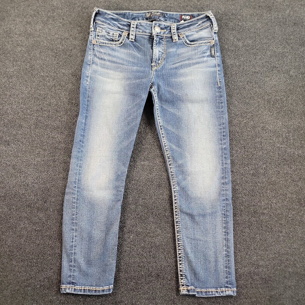 Silver Tuesday Mid Capri 29/23 Thick Stitch - Fluid Denim